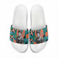 Maya Angelou Slide Sandals Inspirational Quote Design Vibrant Teal and Orange Leaf Motif - African Pride