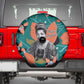 Maya Angelou Spare Tire Cover Inspirational Quote Design Vibrant Teal and Orange Leaf Motif - African Pride