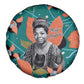 Maya Angelou Spare Tire Cover Inspirational Quote Design Vibrant Teal and Orange Leaf Motif - African Pride