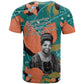Maya Angelou T shirt Inspirational Quote Design Vibrant Teal and Orange Leaf Motif - African Pride