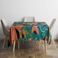 Maya Angelou Tablecloth Inspirational Quote Design Vibrant Teal and Orange Leaf Motif - African Pride