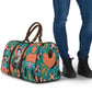 Maya Angelou Travel Bag Inspirational Quote Design Vibrant Teal and Orange Leaf Motif - African Pride