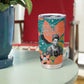 Maya Angelou Tumbler Cup Inspirational Quote Design Vibrant Teal and Orange Leaf Motif - African Pride