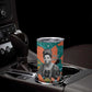 Maya Angelou Tumbler Cup Inspirational Quote Design Vibrant Teal and Orange Leaf Motif - African Pride