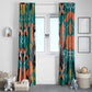 Maya Angelou Window Curtain Inspirational Quote Design Vibrant Teal and Orange Leaf Motif - African Pride