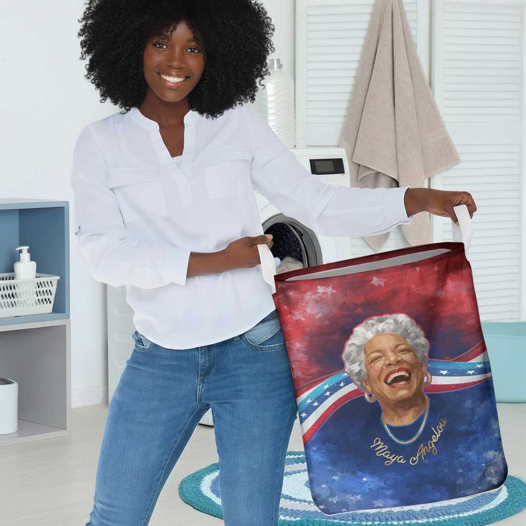 Maya Angelou Laundry Basket Inspirational Life Mission Quote Celebration of Joy Passion and Compassion - African Pride