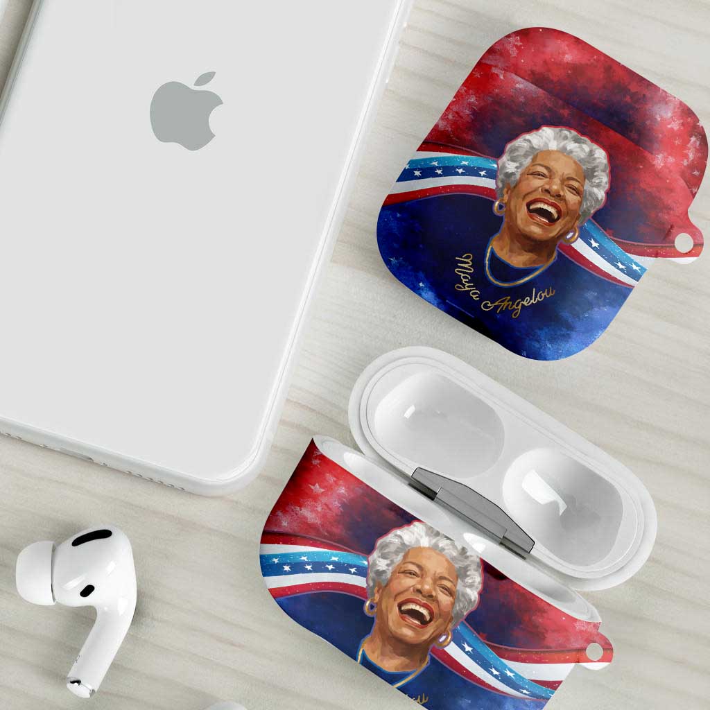 Maya Angelou AirPods Case Inspirational Life Mission Quote Celebration of Joy Passion and Compassion - African Pride