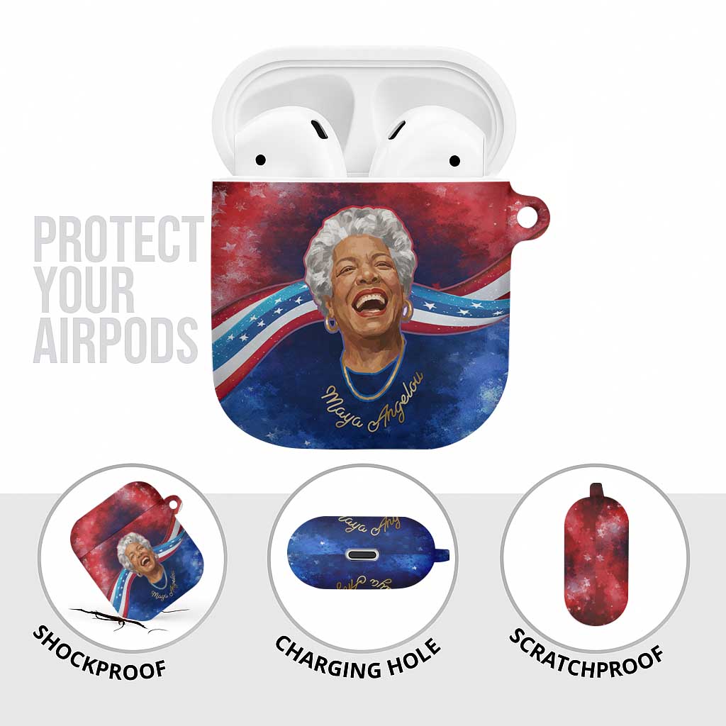 Maya Angelou AirPods Case Inspirational Life Mission Quote Celebration of Joy Passion and Compassion - African Pride