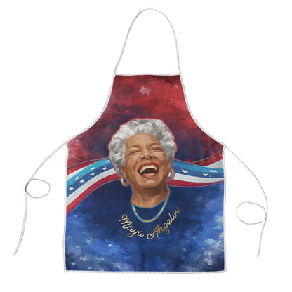 Maya Angelou Apron Inspirational Life Mission Quote Celebration of Joy Passion and Compassion - African Pride