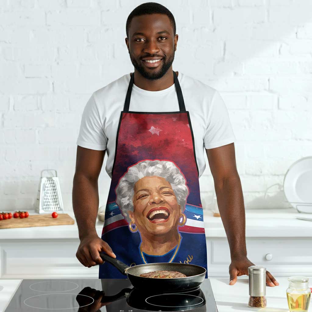 Maya Angelou Apron Inspirational Life Mission Quote Celebration of Joy Passion and Compassion - African Pride