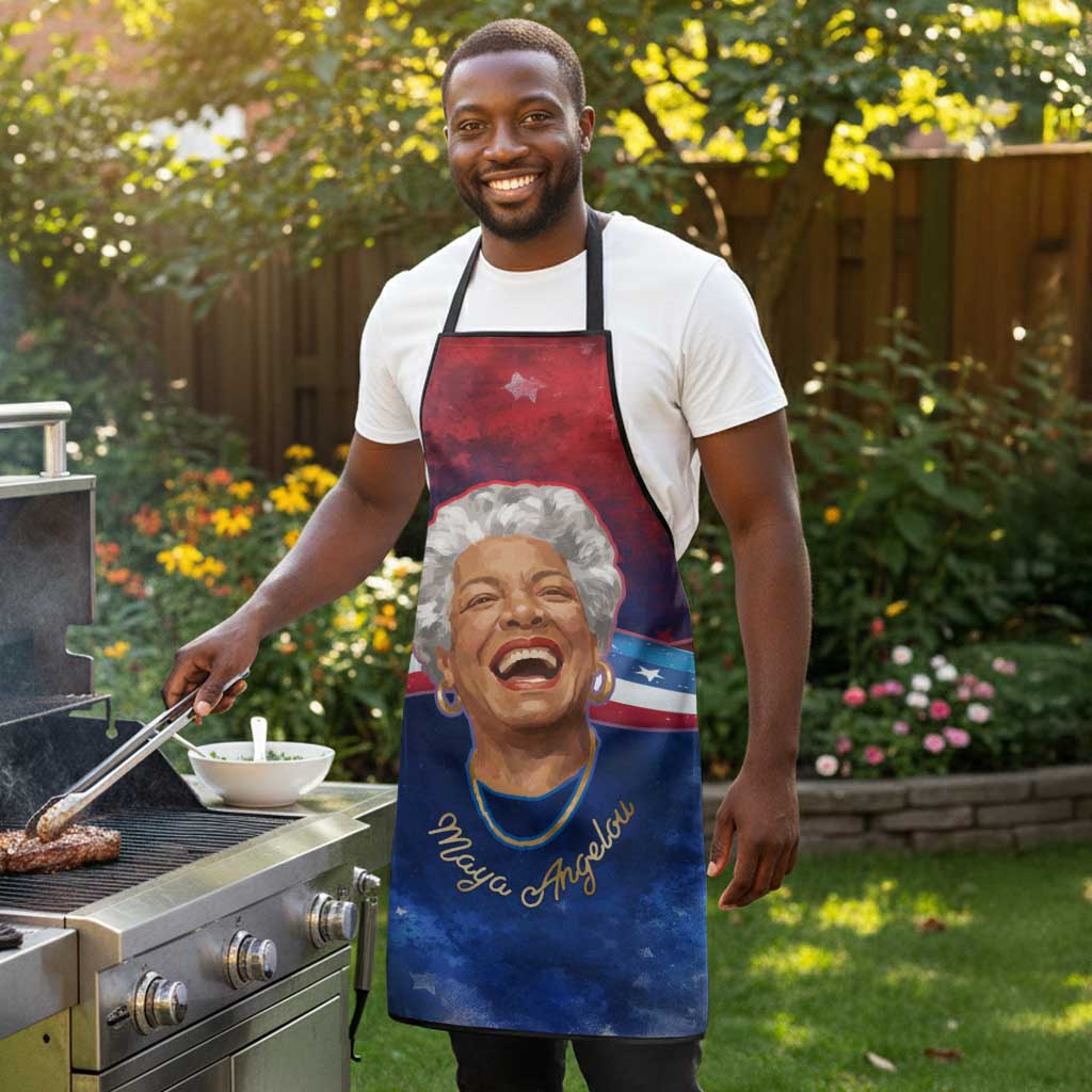 Maya Angelou Apron Inspirational Life Mission Quote Celebration of Joy Passion and Compassion - African Pride