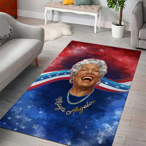 Maya Angelou Area Rug Inspirational Life Mission Quote Celebration of Joy Passion and Compassion - African Pride