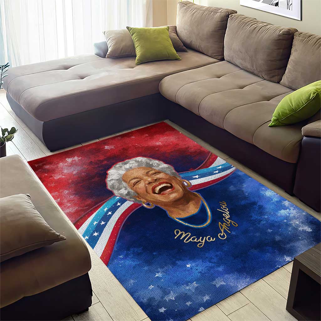 Maya Angelou Area Rug Inspirational Life Mission Quote Celebration of Joy Passion and Compassion - African Pride