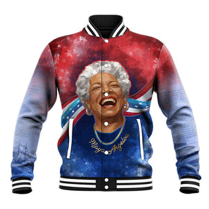 Maya Angelou Baseball Jacket Inspirational Life Mission Quote Celebration of Joy Passion and Compassion - African Pride