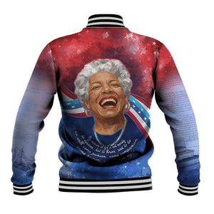 Maya Angelou Baseball Jacket Inspirational Life Mission Quote Celebration of Joy Passion and Compassion - African Pride