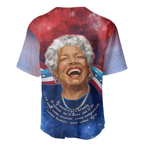 Maya Angelou Baseball Jersey Inspirational Life Mission Quote Celebration of Joy Passion and Compassion - African Pride