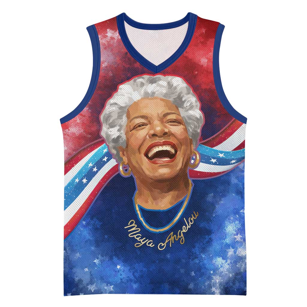 Maya Angelou Basketball Jersey Inspirational Life Mission Quote Celebration of Joy Passion and Compassion - African Pride