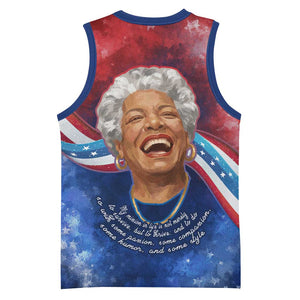 Maya Angelou Basketball Jersey Inspirational Life Mission Quote Celebration of Joy Passion and Compassion - African Pride