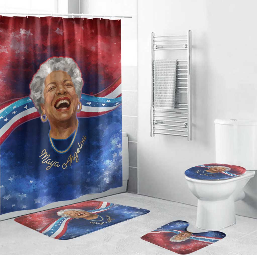 Maya Angelou Bathroom Set Inspirational Life Mission Quote Celebration of Joy Passion and Compassion - African Pride