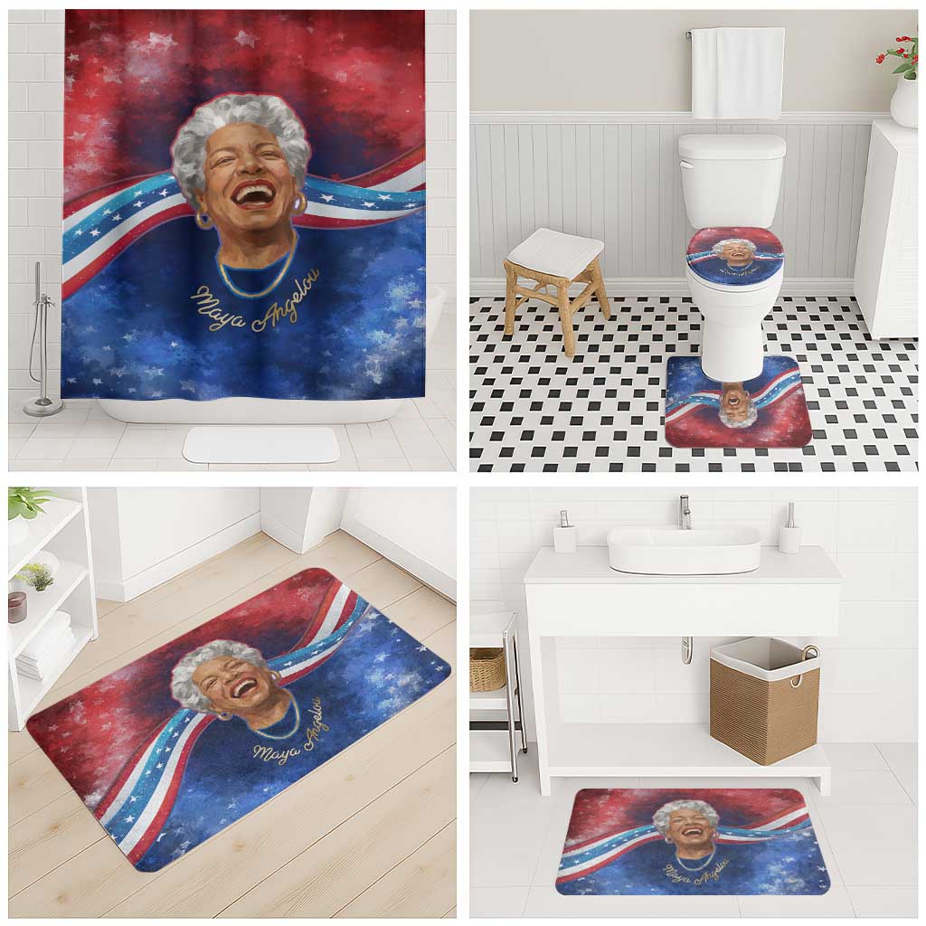 Maya Angelou Bathroom Set Inspirational Life Mission Quote Celebration of Joy Passion and Compassion - African Pride