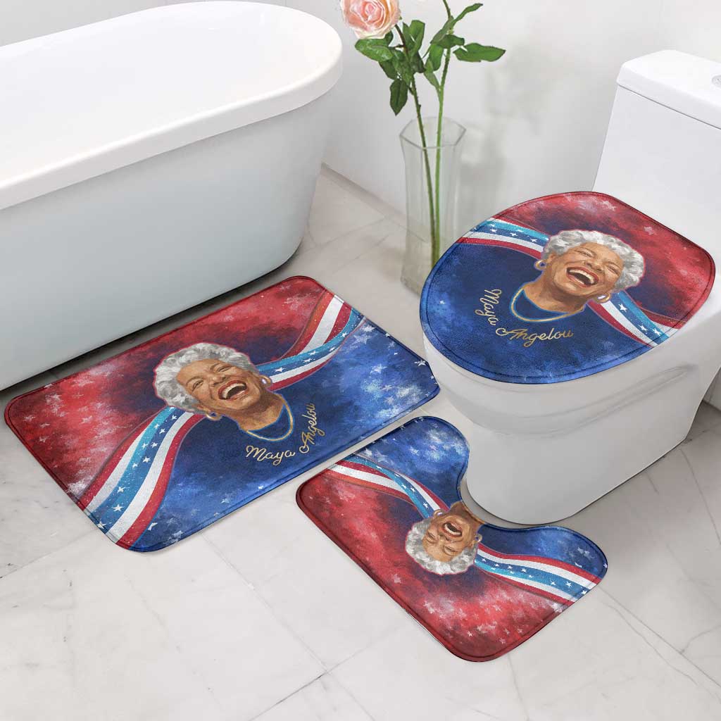 Maya Angelou Bathroom Set Inspirational Life Mission Quote Celebration of Joy Passion and Compassion - African Pride