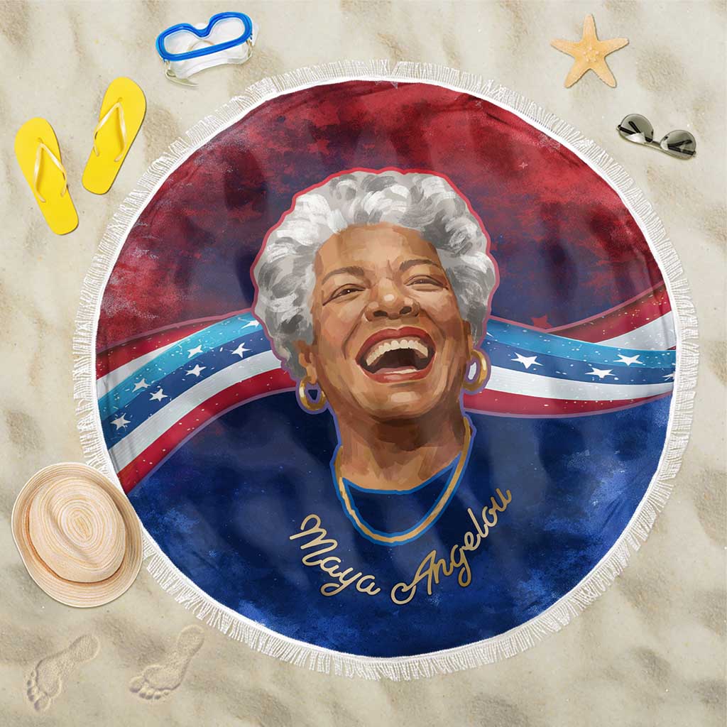 Maya Angelou Beach Blanket Inspirational Life Mission Quote Celebration of Joy Passion and Compassion - African Pride