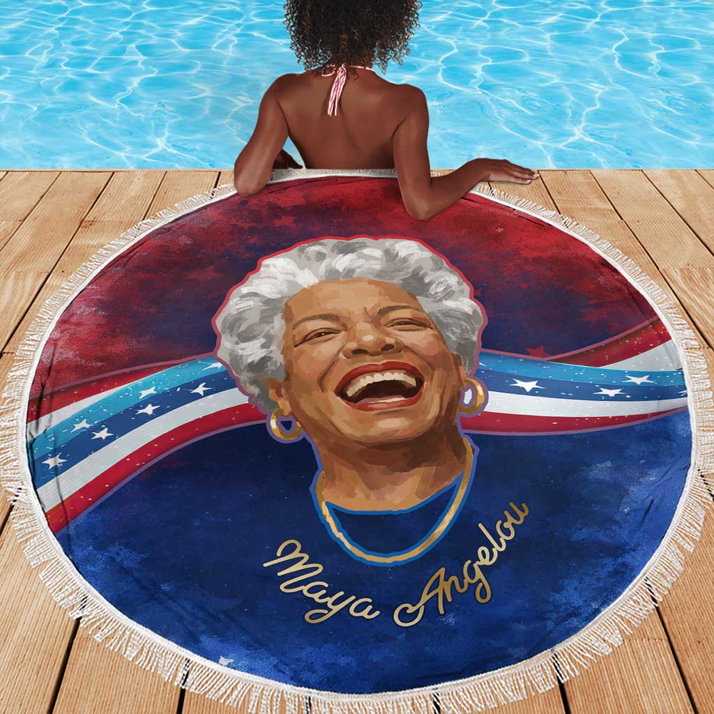 Maya Angelou Beach Blanket Inspirational Life Mission Quote Celebration of Joy Passion and Compassion - African Pride