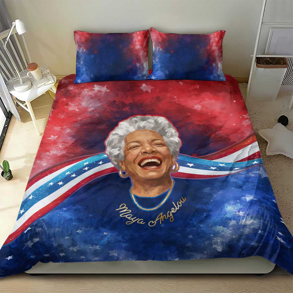 Maya Angelou Bedding Set Inspirational Life Mission Quote Celebration of Joy Passion and Compassion - African Pride