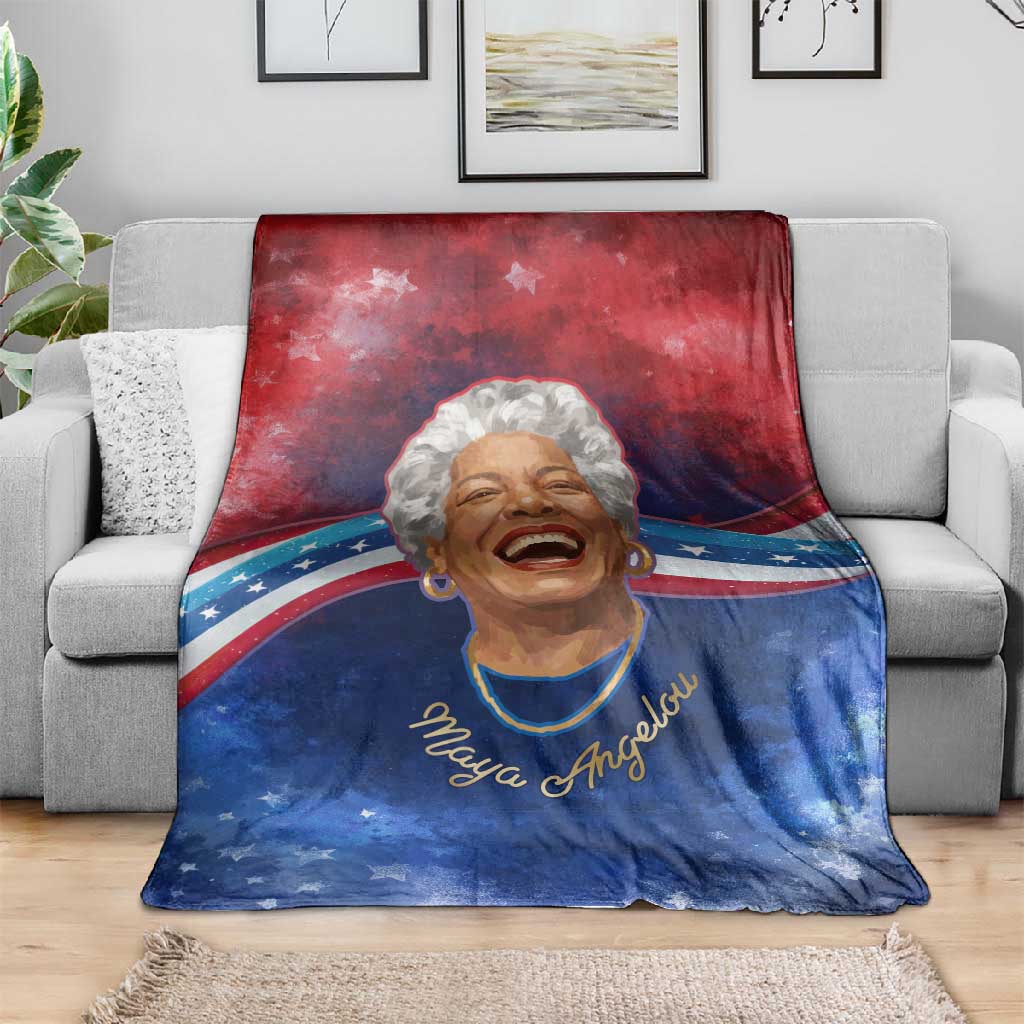 Maya Angelou Blanket Inspirational Life Mission Quote Celebration of Joy Passion and Compassion - African Pride