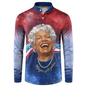 Maya Angelou Button Sweatshirt Inspirational Life Mission Quote Celebration of Joy Passion and Compassion