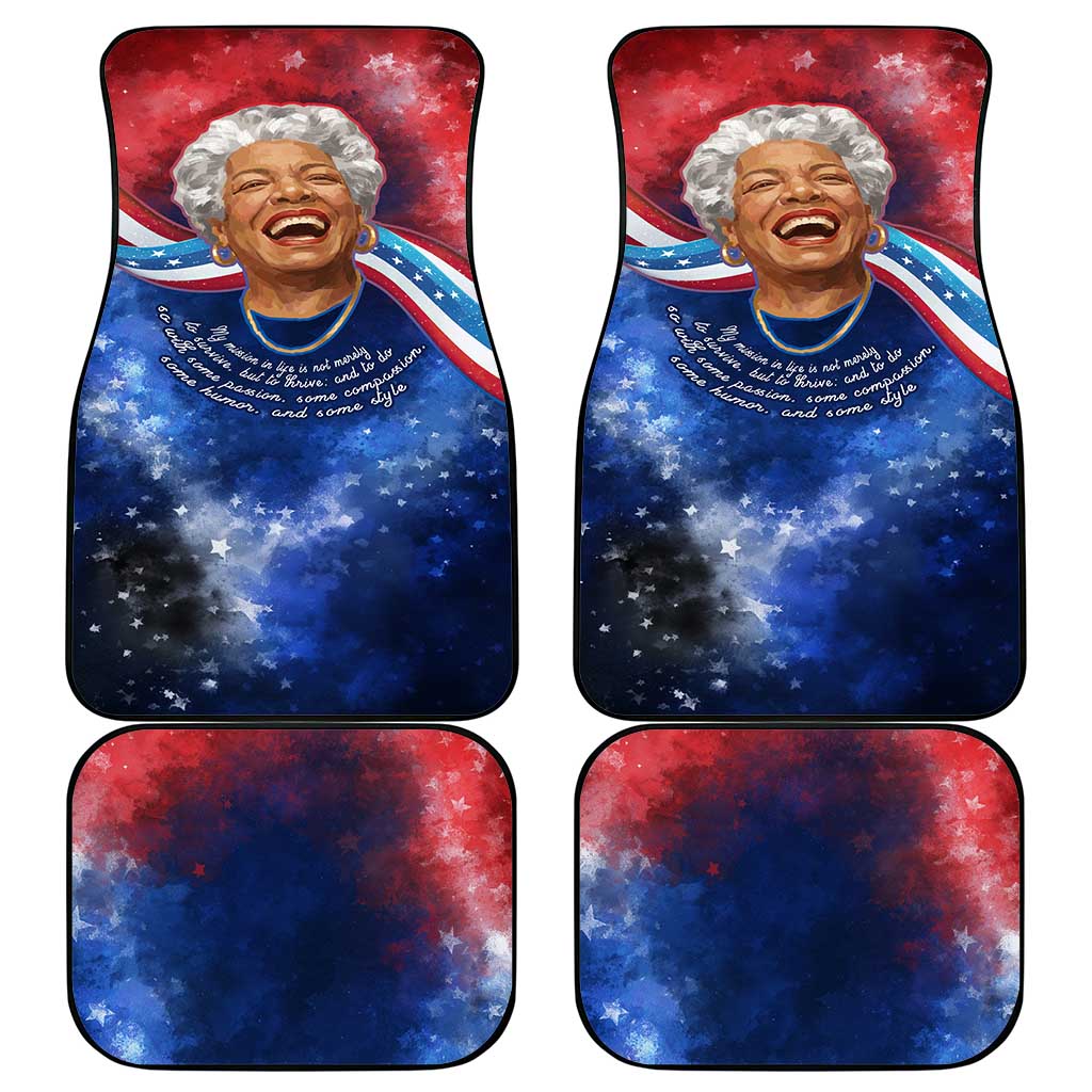 Maya Angelou Car Mats Inspirational Life Mission Quote Celebration of Joy Passion and Compassion - African Pride