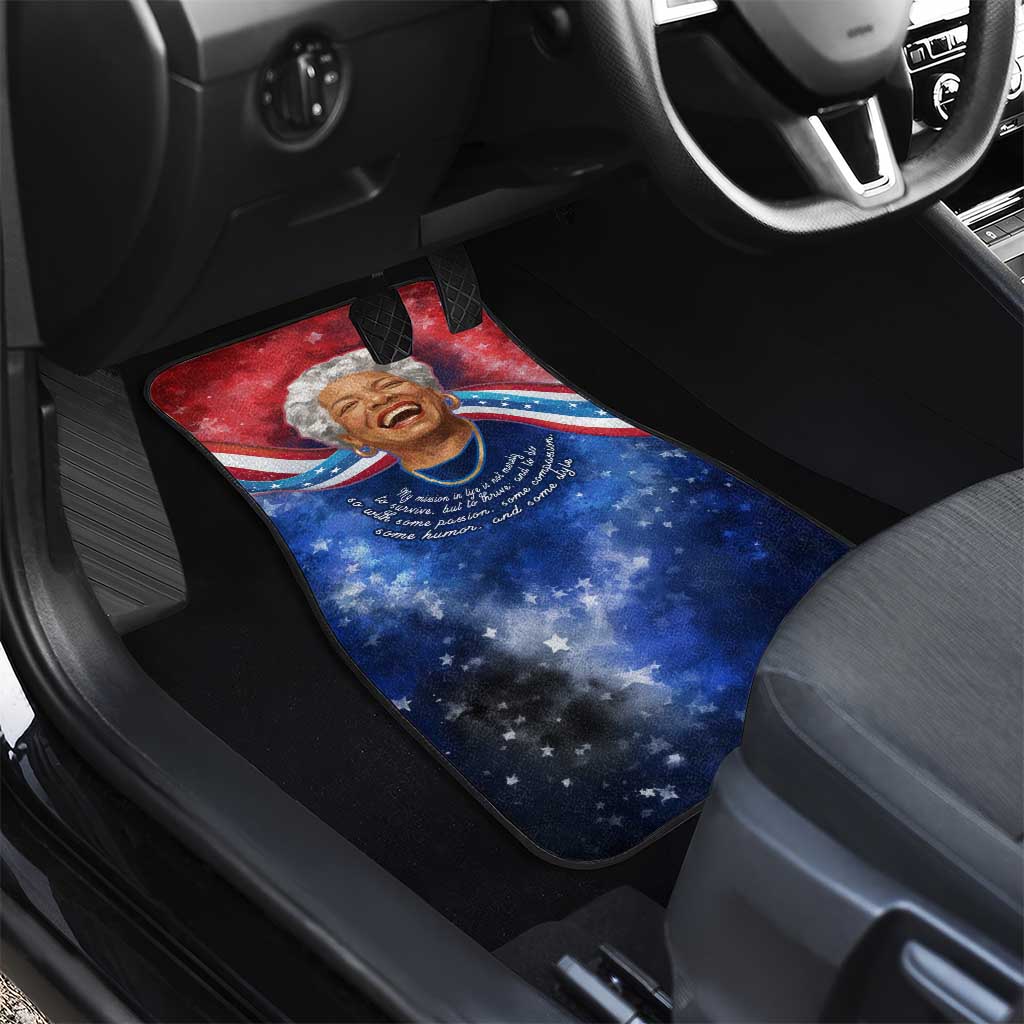 Maya Angelou Car Mats Inspirational Life Mission Quote Celebration of Joy Passion and Compassion - African Pride