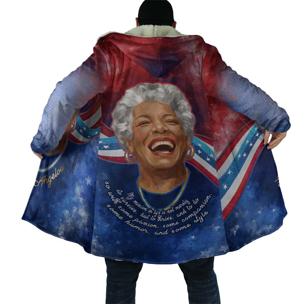 Maya Angelou Cloak Inspirational Life Mission Quote Celebration of Joy Passion and Compassion - African Pride
