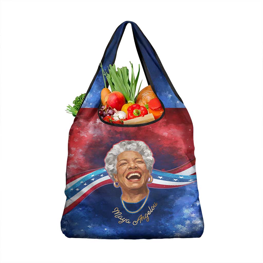 Maya Angelou Grocery Bag Inspirational Life Mission Quote Celebration of Joy Passion and Compassion - African Pride