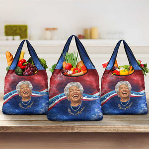 Maya Angelou Grocery Bag Inspirational Life Mission Quote Celebration of Joy Passion and Compassion - African Pride