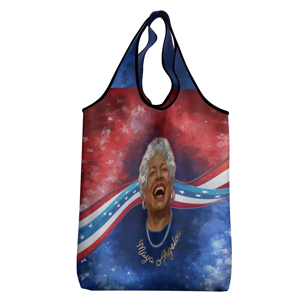 Maya Angelou Grocery Bag Inspirational Life Mission Quote Celebration of Joy Passion and Compassion - African Pride