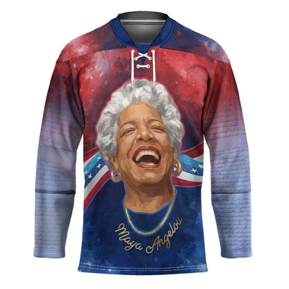Maya Angelou Hockey Jersey Inspirational Life Mission Quote Celebration of Joy Passion and Compassion - African Pride