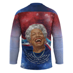 Maya Angelou Hockey Jersey Inspirational Life Mission Quote Celebration of Joy Passion and Compassion - African Pride