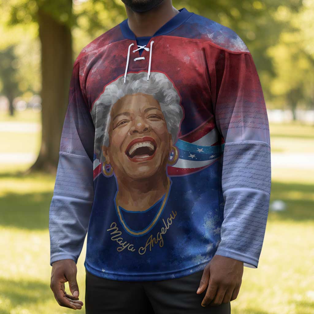 Maya Angelou Hockey Jersey Inspirational Life Mission Quote Celebration of Joy Passion and Compassion - African Pride