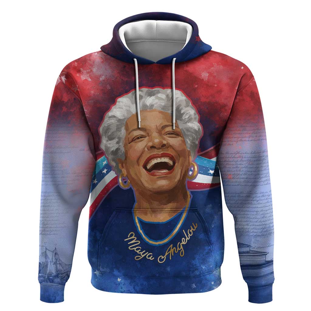 Maya Angelou Hoodie Inspirational Life Mission Quote Celebration of Joy Passion and Compassion - African Pride