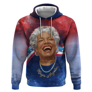Maya Angelou Hoodie Inspirational Life Mission Quote Celebration of Joy Passion and Compassion - African Pride
