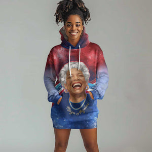Maya Angelou Hoodie Dress Inspirational Life Mission Quote Celebration of Joy Passion and Compassion - African Pride
