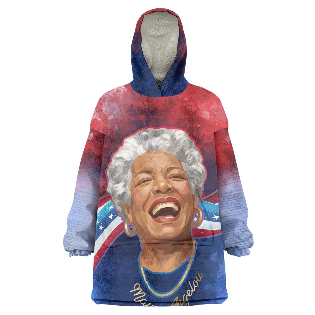 Maya Angelou Kid Wearable Blanket Hoodie Inspirational Life Mission Quote Celebration of Joy Passion and Compassion - African Pride