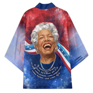Maya Angelou Kimono Inspirational Life Mission Quote Celebration of Joy Passion and Compassion - African Pride