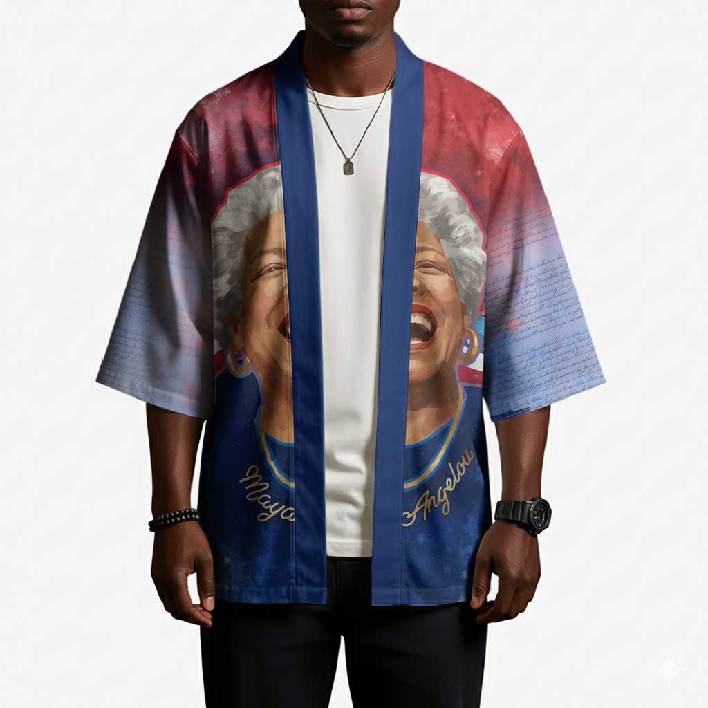 Maya Angelou Kimono Inspirational Life Mission Quote Celebration of Joy Passion and Compassion - African Pride