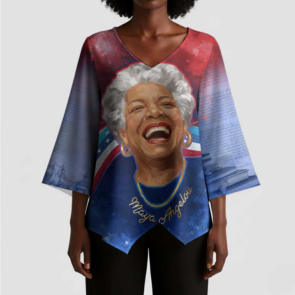 Maya Angelou Kimono Sleeve Blouse Inspirational Life Mission Quote Celebration of Joy Passion and Compassion - African Pride