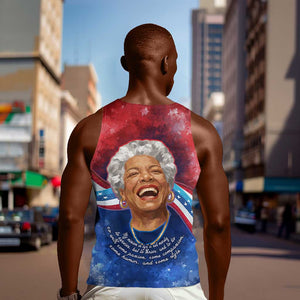 Maya Angelou Men Tank Top Inspirational Life Mission Quote Celebration of Joy Passion and Compassion - African Pride