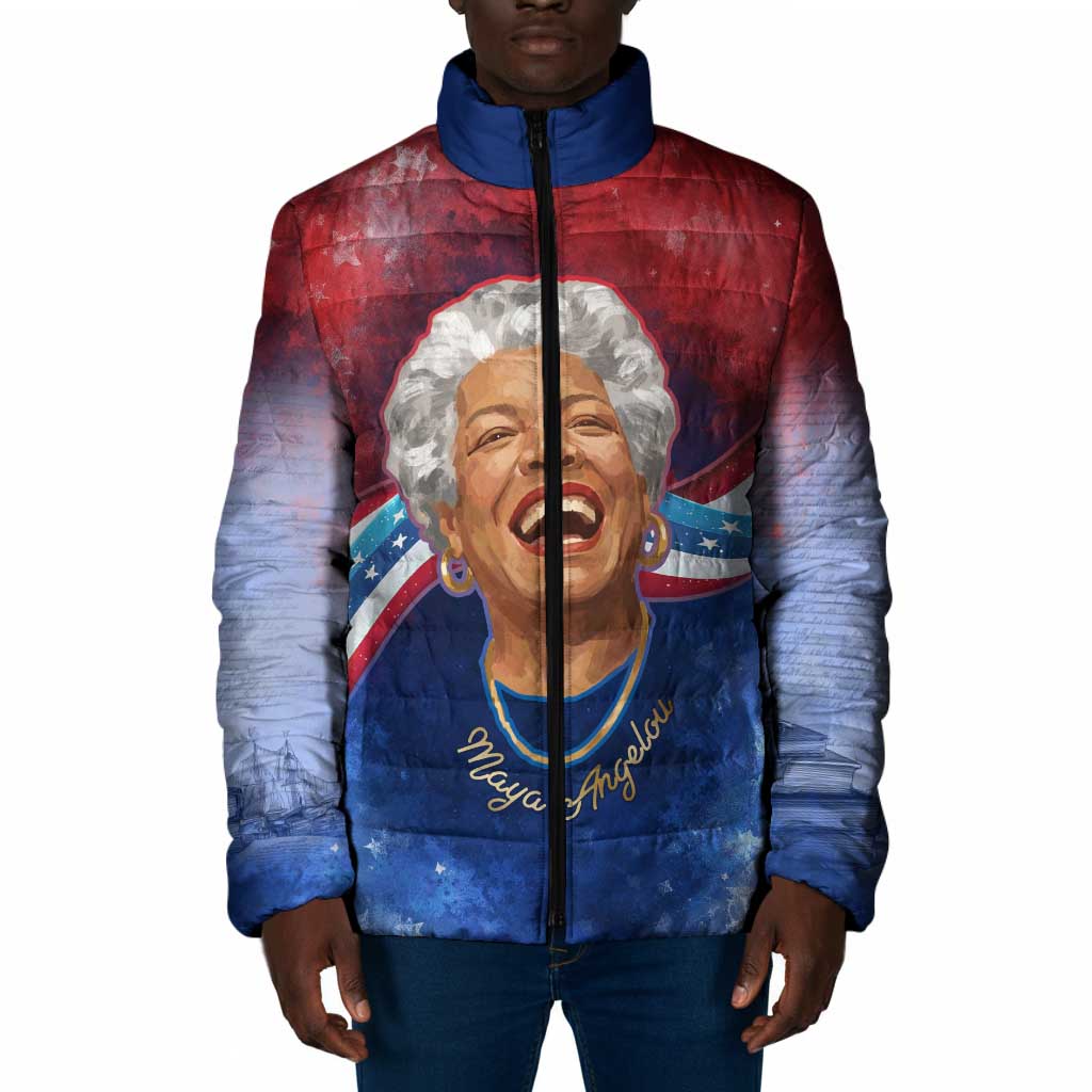 Maya Angelou Padded Jacket Inspirational Life Mission Quote Celebration of Joy Passion and Compassion - African Pride
