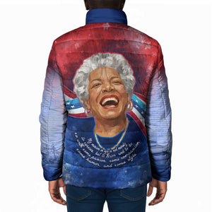 Maya Angelou Padded Jacket Inspirational Life Mission Quote Celebration of Joy Passion and Compassion - African Pride