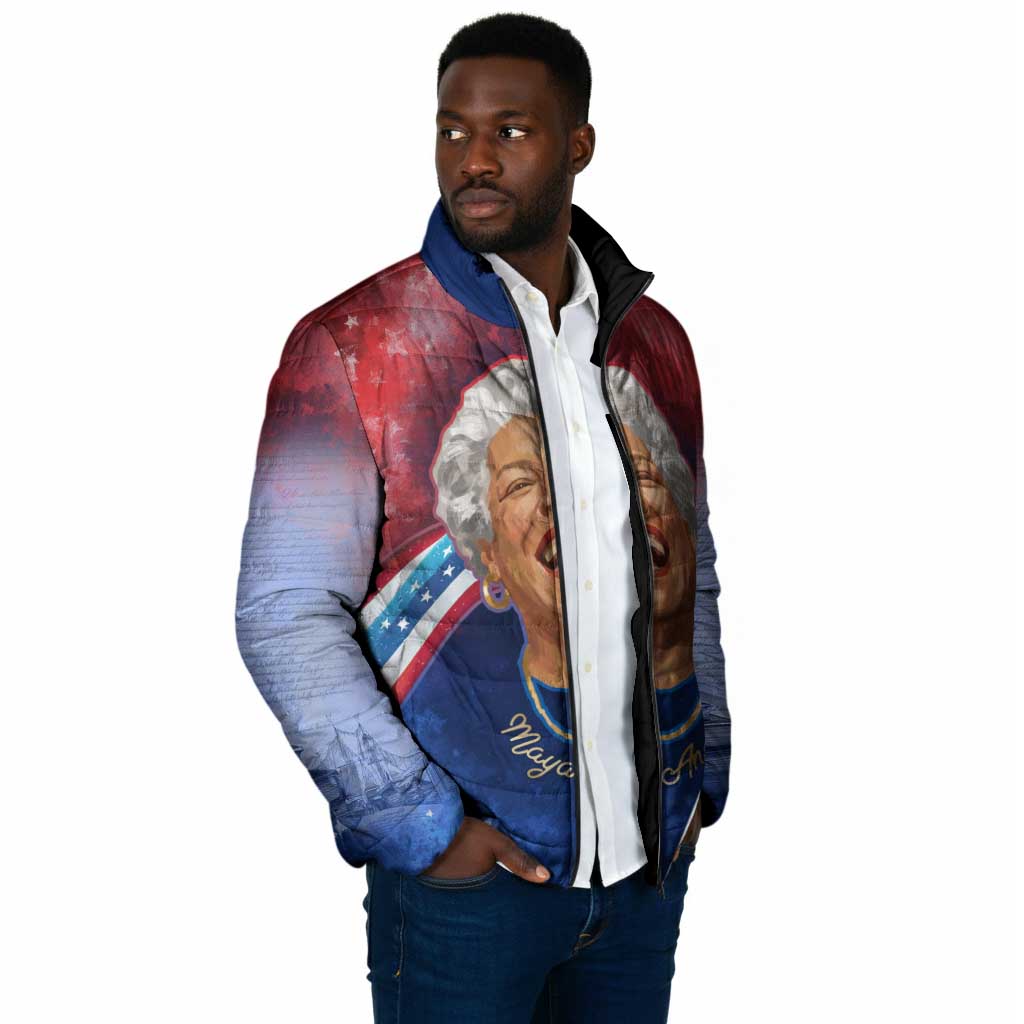 Maya Angelou Padded Jacket Inspirational Life Mission Quote Celebration of Joy Passion and Compassion - African Pride